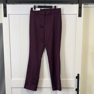 White House Black Market Plum Noir Purple straight leg satin Women's Pants 10L